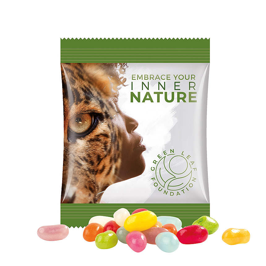 Mini bag 10g, foil white, jelly beans - white Mini bag 10g, foil white, jelly beans - white