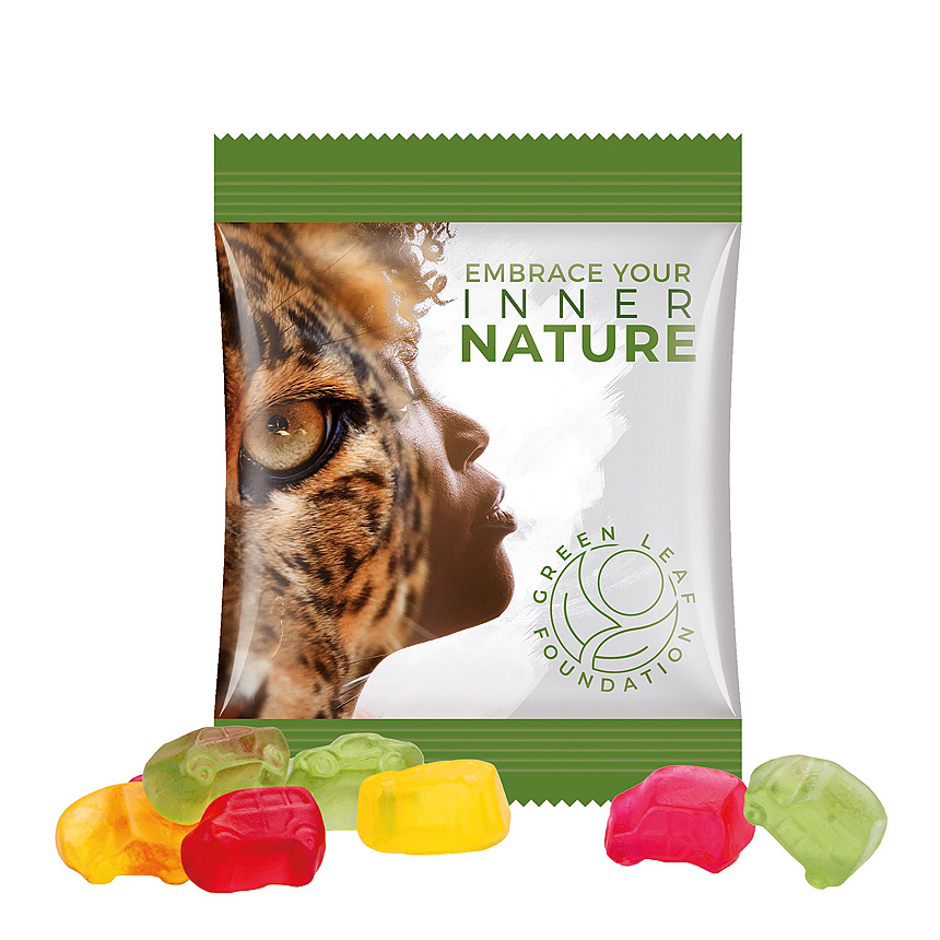 Mini bag 10g, foil white, Trolli fruit jelly gums car mixture - white Mini bag 10g, foil white, Trolli fruit jelly gums car mixture - white