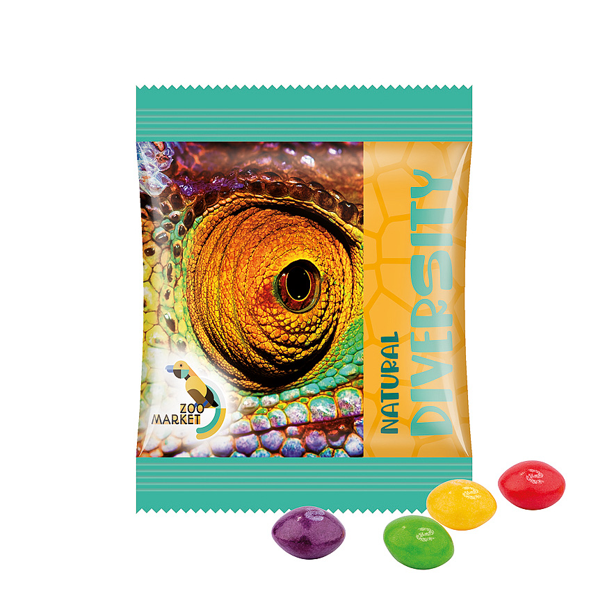 Mini bag 10g, foil white, Skittles fruits chewy candy - 