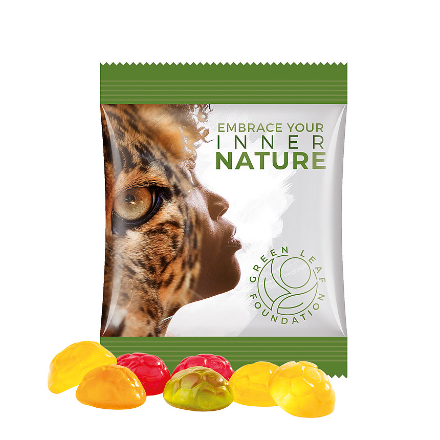 Mini bag 10g, foil white, Trolli fruit jelly gums soccer balls - white Mini bag 10g, foil white, Trolli fruit jelly gums soccer balls - white