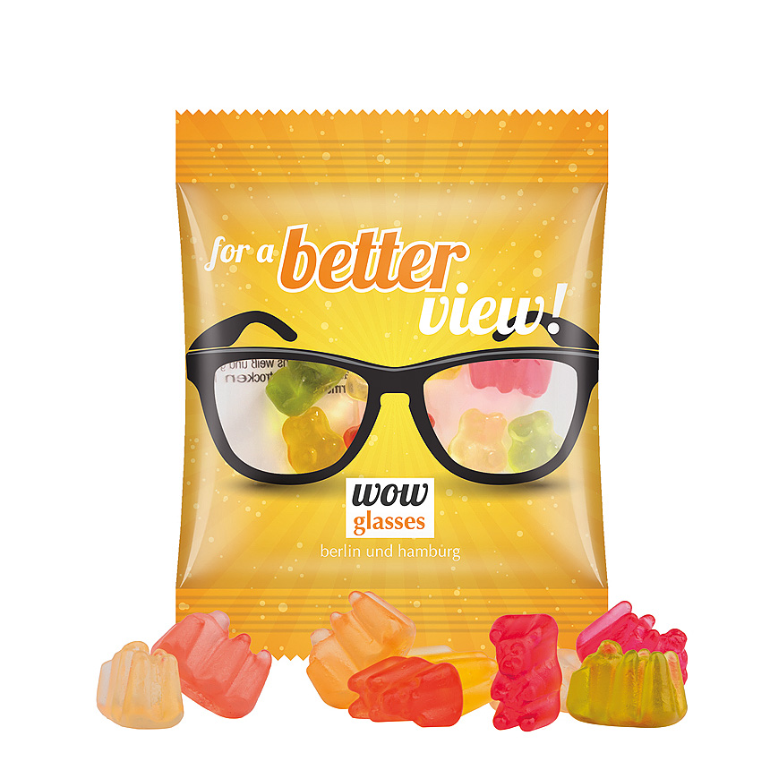 Mini sáček 7 g, průhledná fólie, gumoví medvídci basic mini - transparentní