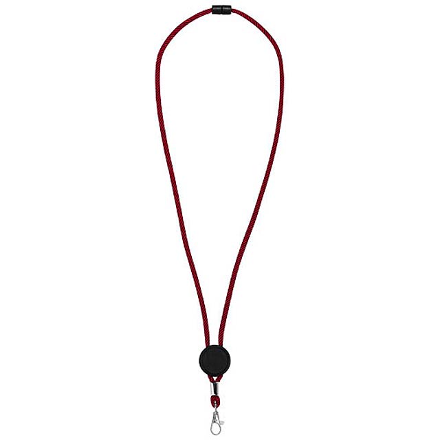 Hagen dual-tone lanyard with adjustable disc - red