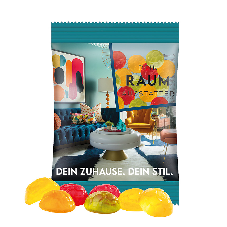 Mini bag 10g, foil transparent, Trolli fruit jelly gums plane - transparent Mini bag 10g, foil transparent, Trolli fruit jelly gums plane - transparent