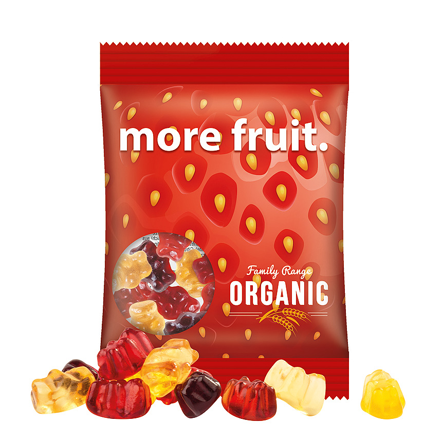 Mini bag 15g, foil transparent, Trolli fruit juice jelly bears, 30 % fruit juice - transparent Mini bag 15g, foil transparent, Trolli fruit juice jelly bears, 30 % fruit juice - transparent