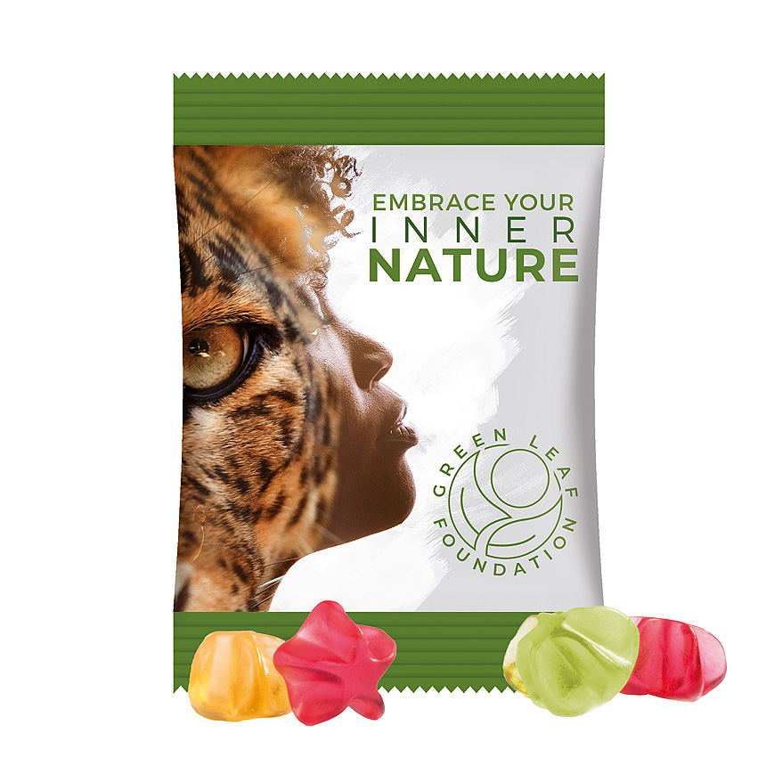 Mini bag 15g, foil white, Trolli fruit jelly gums stars - white Mini bag 15g, foil white, Trolli fruit jelly gums stars - white