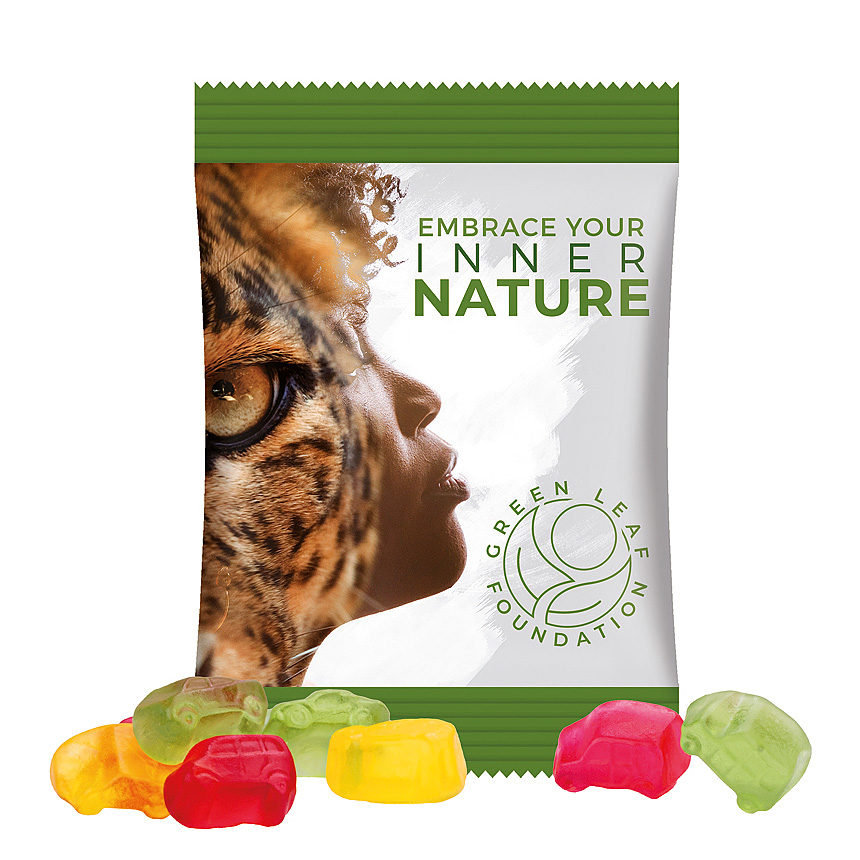 Mini bag 15g, foil white, Trolli fruit jelly gums car mixture - white Mini bag 15g, foil white, Trolli fruit jelly gums car mixture - white