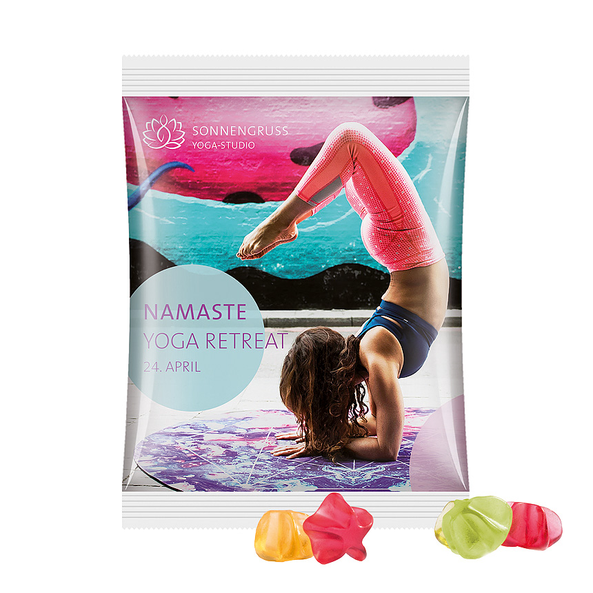 Maxi bag 50g, foil white, Trolli fruit jelly gums Stars - bílá Maxi bag 50g, foil white, Trolli fruit jelly gums Stars - bílá