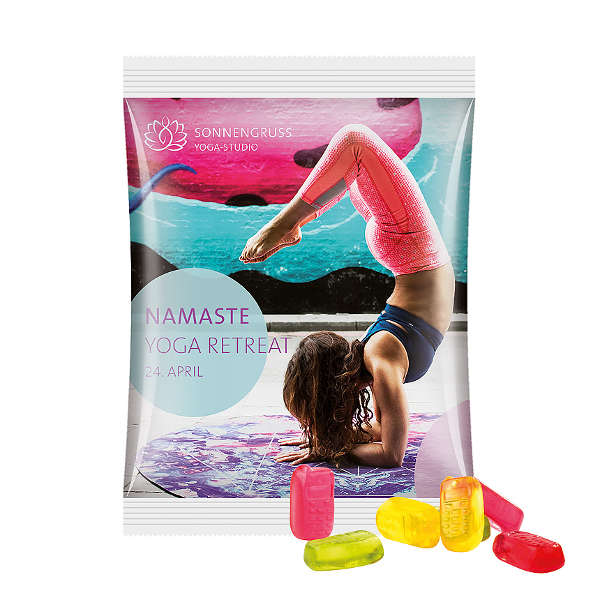 Maxi bag 50g, foil white, Trolli fruit jelly gums mobile - bílá