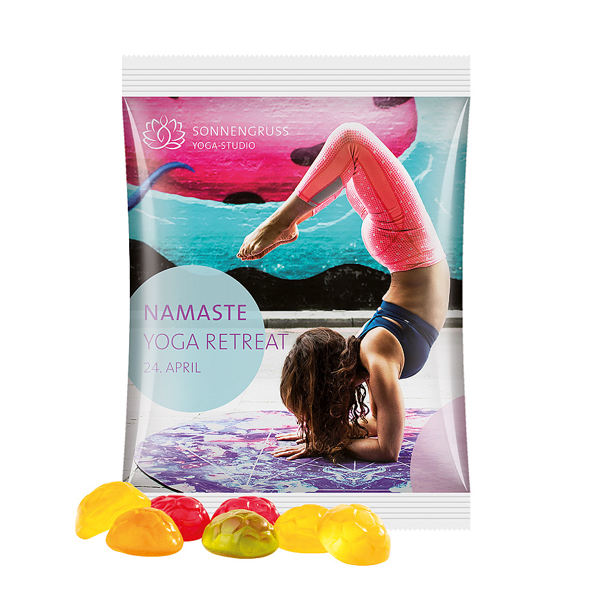 Maxi bag 50g, foil white, Trolli fruit jelly gums soccer ball - bílá