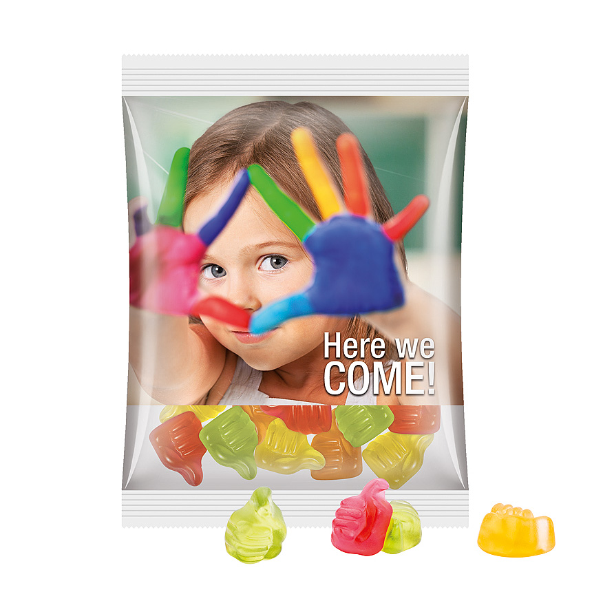 Maxi bag 50g, foil transparent, Trolli fruit jelly gums thumb - transparent Maxi bag 50g, foil transparent, Trolli fruit jelly gums thumb - transparent