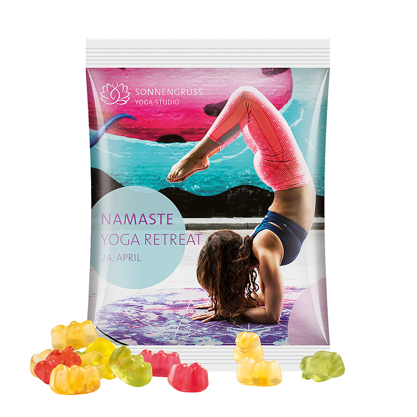 Maxi bag 50g, foil white, Trolli fruit jelly gums premium bears - bílá
