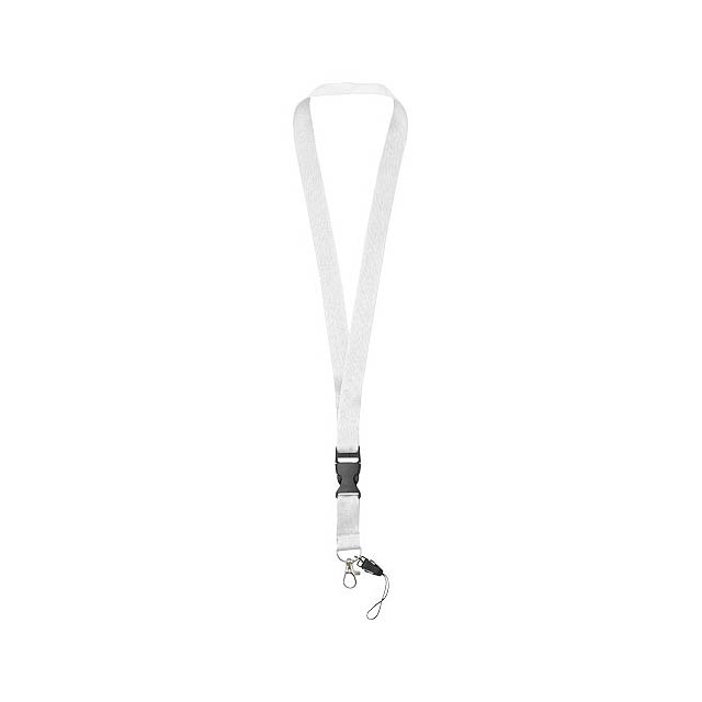 Lanyard na telefon Sagan s odpojitelnou přezkou - bílá