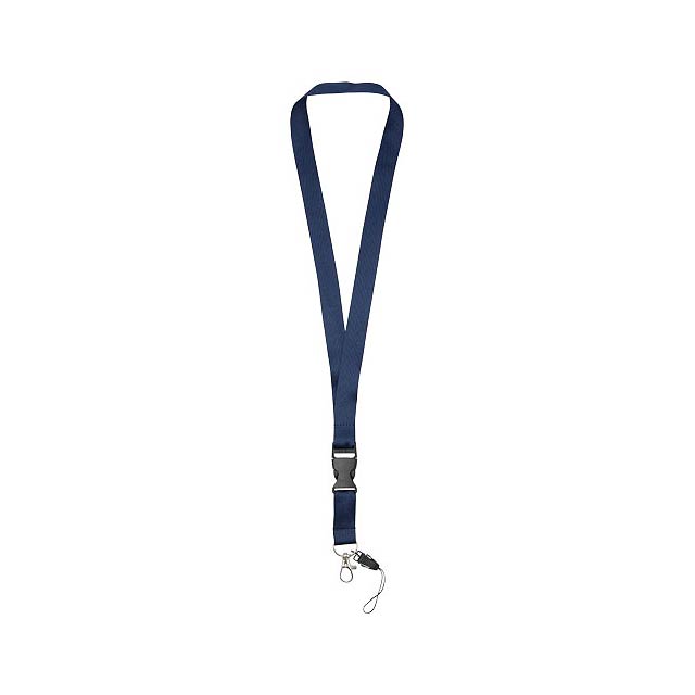 Sagan Lanyard mit abnehmbarer Schnalle und Handyband - blau