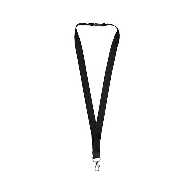 Julian bamboo lanyard with safety clip - black