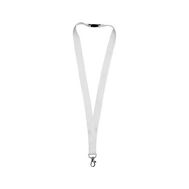 Julian Bambus Lanyard mit Sicherheitsclip - Weiß 