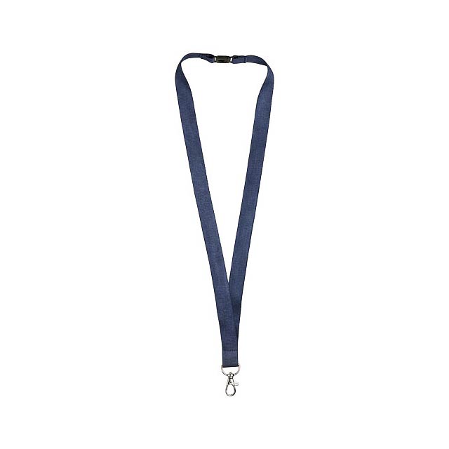 Julian bamboo lanyard with safety clip - blue