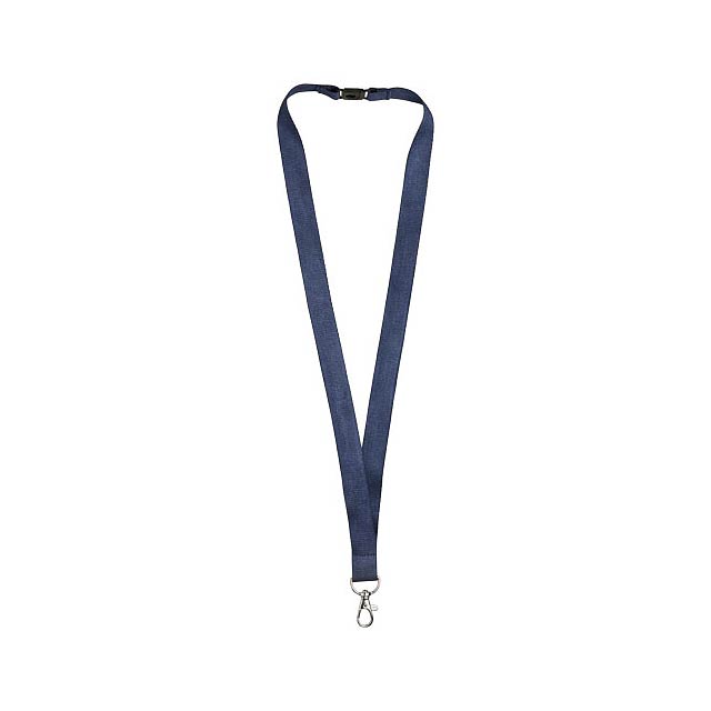 Julian Bambus Lanyard mit Sicherheitsclip - blau