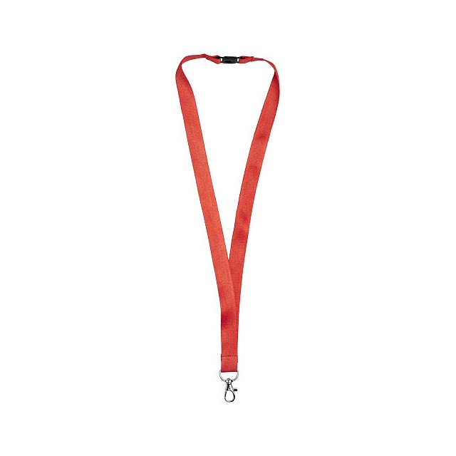 Julian bamboo lanyard with safety clip - transparent red