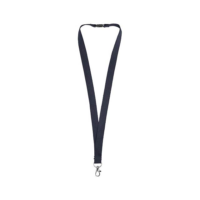 Dylan cotton lanyard with safety clip - blue
