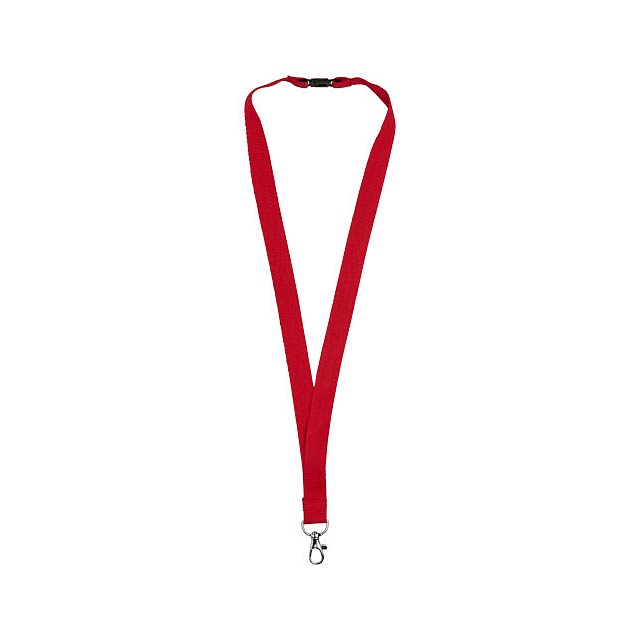 Dylan cotton lanyard with safety clip - transparent red