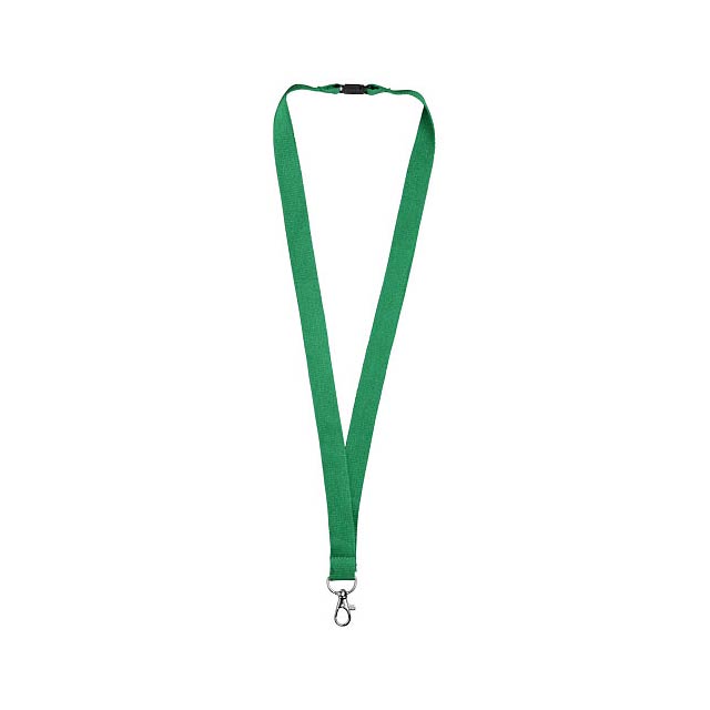 Dylan cotton lanyard with safety clip - green