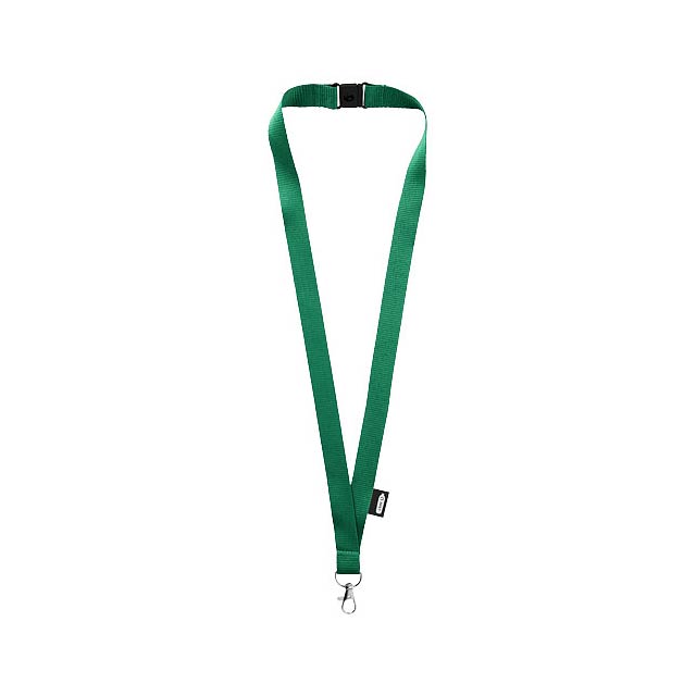 Tom recycled PET lanyard with breakaway closure - green