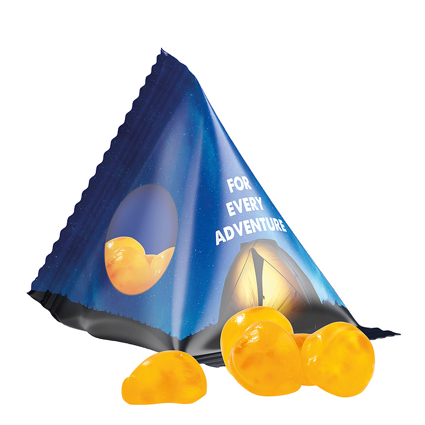 Tetrahedron, foil transparent, vitamin jelly gums - transparent Tetrahedron, foil transparent, vitamin jelly gums - transparent