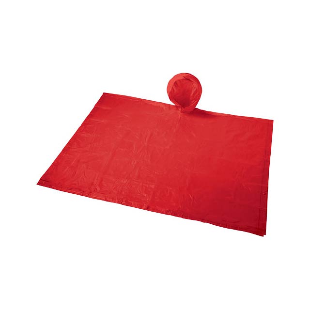 Skládací pláštěnka v sáčku Paulus - transparentní červená