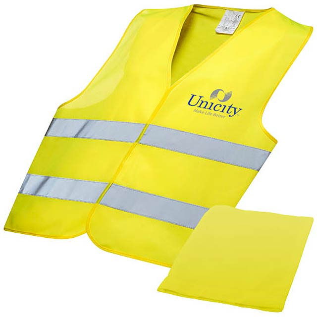 Watch-out XL safety vest in pouch for professional use - yellow