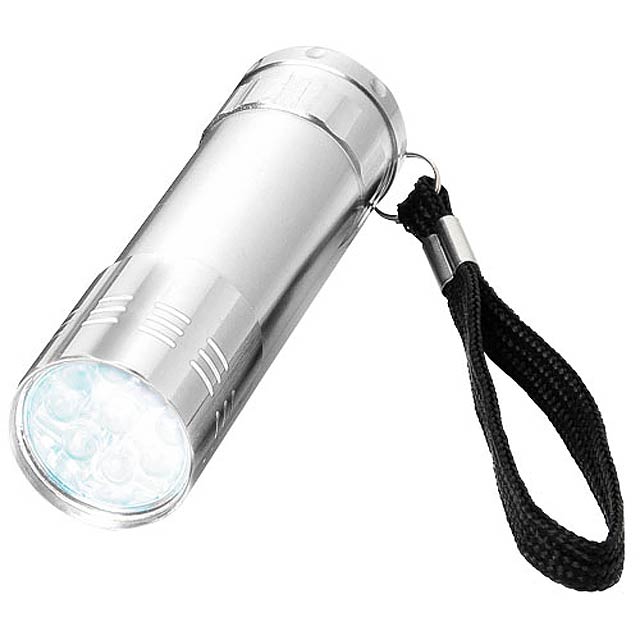 LED svietidlo baterka - strieborná mat