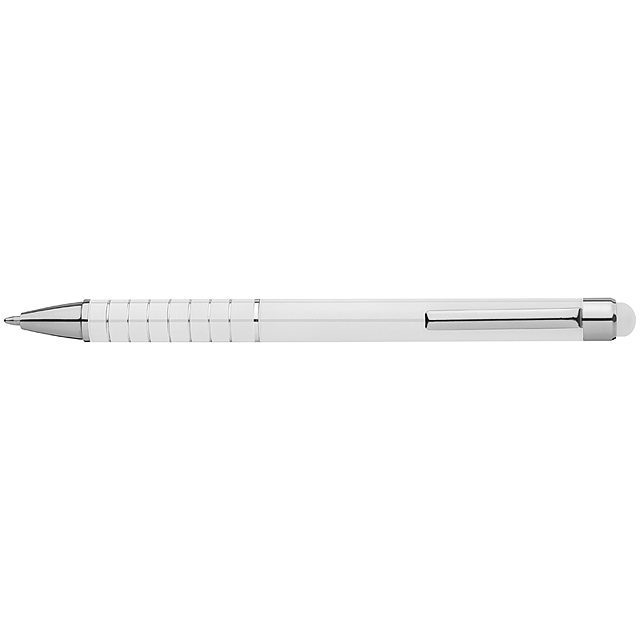 Kovové guľôčkové pero - biela