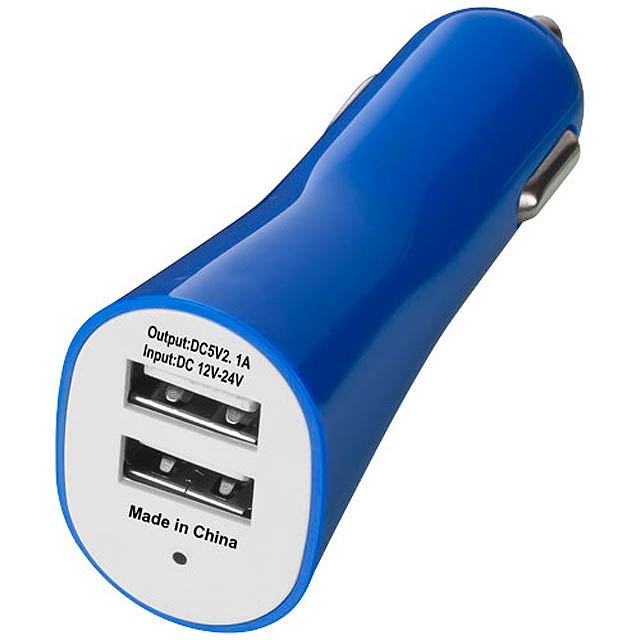 Pole dual car adapter - blue