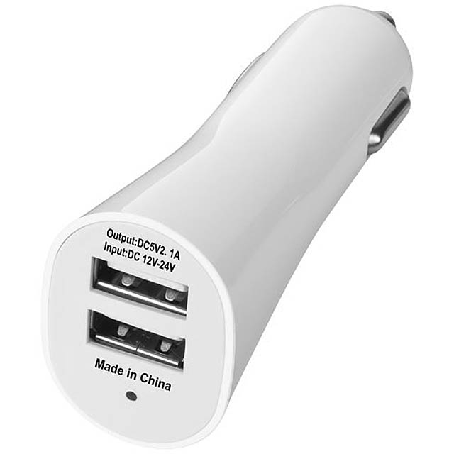 Pole dual car adapter - white