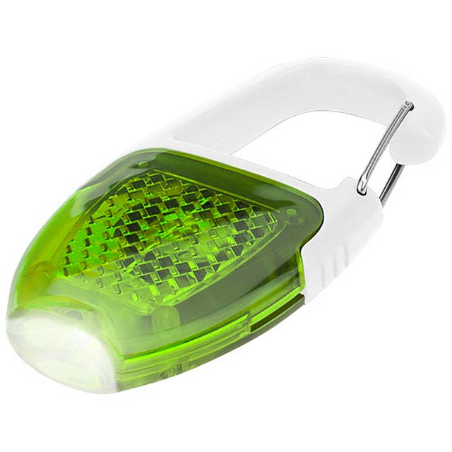 LED svítící klíčenka Reflect-or s karabinou - bílá