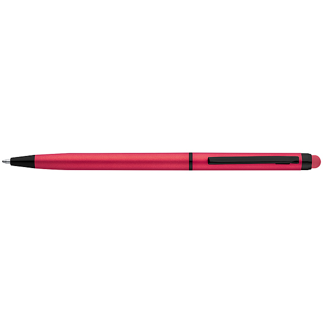 Metal ball pen with touch function - red