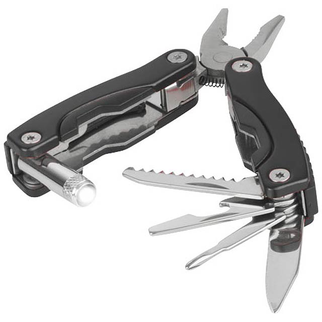 Casper 8-function multi-tool with LED flashlight - black