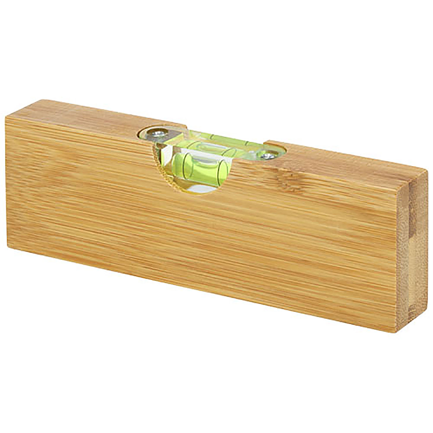 Flush bamboo spirit level with bottle opener - beige