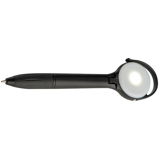Guľôčkové pero s LED hlavou - čierna