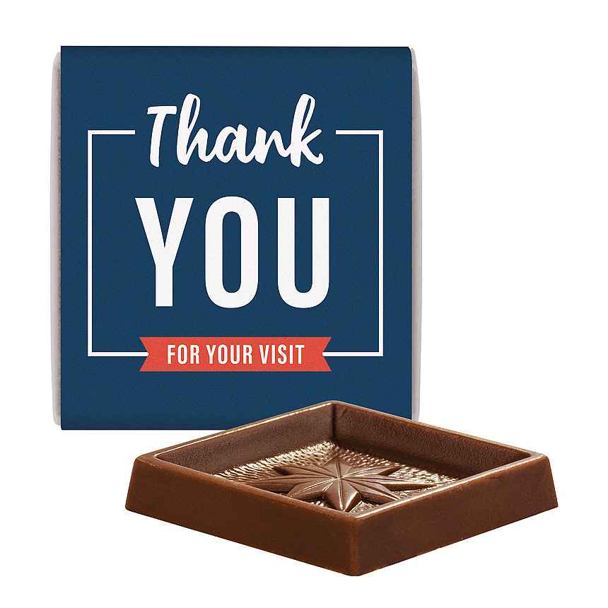 Chocolate square in jarsine paper - 