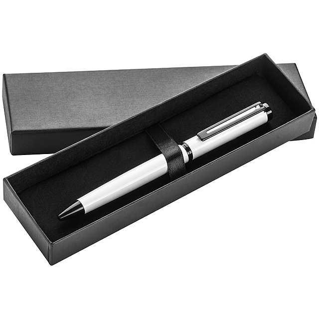 White ballpen with black bottom alloy - white