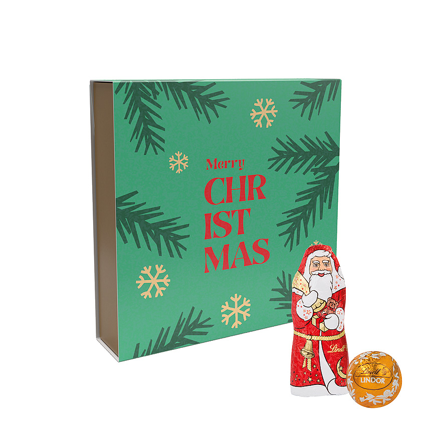 Lindt dárek, reklamní pouzdro, LINDOR mini čokoládové kuličky & Mikuláš - Lindt dárek, reklamní pouzdro, LINDOR mini čokoládové kuličky & Mikuláš -