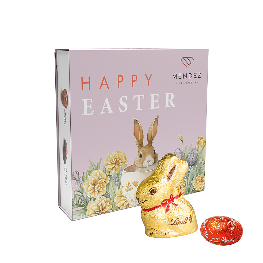 Lindt dárek, reklamní pouzdro, LINDOR mini čokoládová vajíčka & zajíček - Lindt dárek, reklamní pouzdro, LINDOR mini čokoládová vajíčka & zajíček -