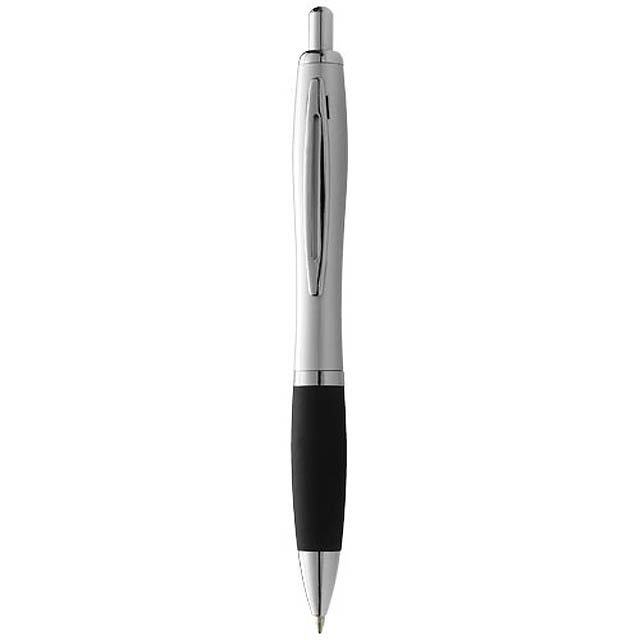 Mandarine ballpoint pen with soft-touch grip - silver