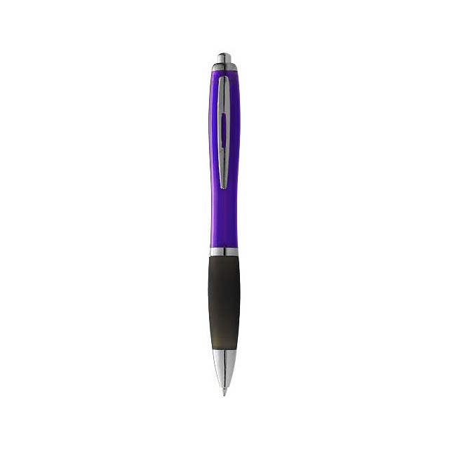 Kuličkové pero Nash se zbarveným tělem a černým úchopem - fialová