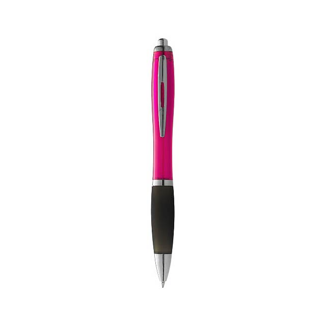 Kuličkové pero Nash se zbarveným tělem a černým úchopem - růžová