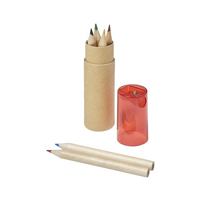 Kram 7-piece coloured pencil set - transparent red