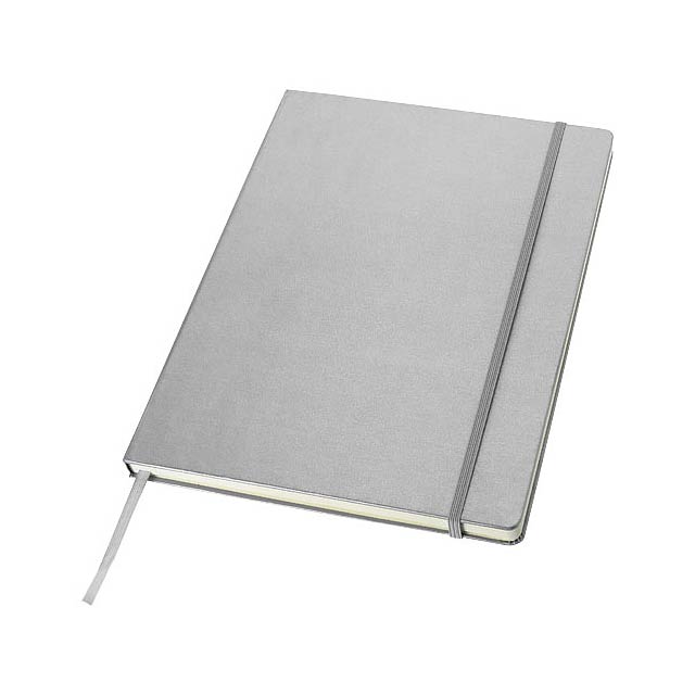 Executive A4 hard cover notebook - silver