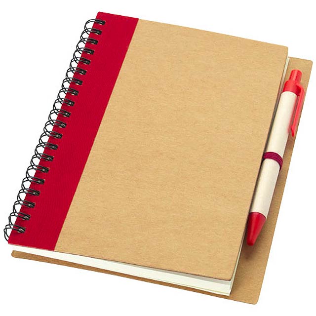 Priestly recycled notebook with pen - red