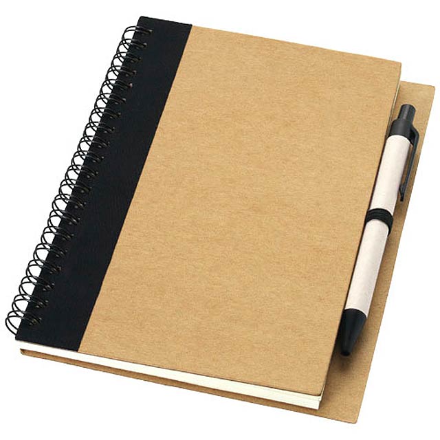 Priestly recycled notebook with pen - black