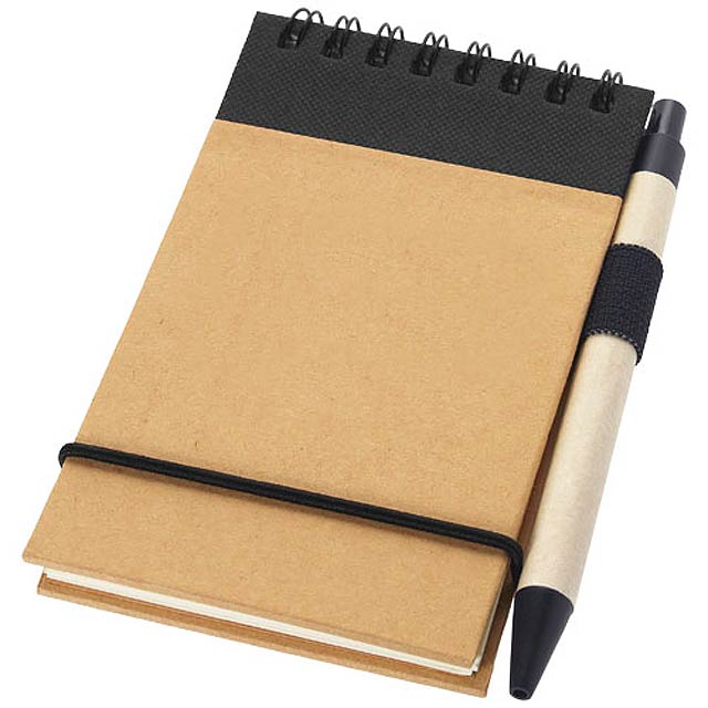 Zuse A7 Recycling Notizblock mit Stift - schwarz